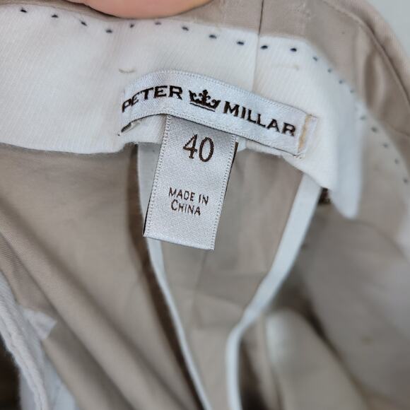 Peter Millar Pants Mens 40x26 Beige Chinos Straight Leg Business Casual Trousers - Picture 11 of 12